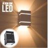 kit 20x Arandela  Preta + LED 5W 3000K luminária Externa Parede Muro 2 Focos Frisos Fachos St327 - 3