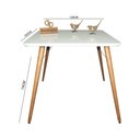 Ver imagem 2 de Mesa Jantar Pés Palitos Tampo Quadrado Vidro Laqueado 120cm Branco