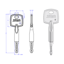 Fechadura Stam 800 Pivotante Quadrada Cromada Tetra Chave - 3