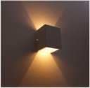 Ver imagem 1 de Kit 3 Arandelas 2 Fachos Marrom + 3 Lâmpadas LED G9 5W 3000K para Parede Muro Externa e Interna