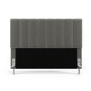 Ver imagem 3 de Cabeceira Nashira 140 para Cama de Casal N-023 Veludo Cinza Claro Aradecor