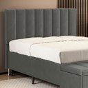 Ver imagem 1 de Cabeceira Nashira 140 para Cama de Casal N-023 Veludo Cinza Claro Aradecor