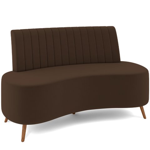 Sofá Chaise Living 2 Lugares 160cm para Sala Cayman K01 Veludo Marrom - Lyam Decor