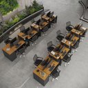 Ver imagem 1 de Estação de Trabalho 16 Lugares Office Smart 16 Mesas 12 Armários 2 Aparador - Preto e Cedro