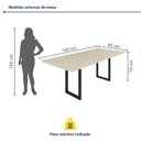 Ver imagem 4 de Mesa de Jantar 8 Lugares Tampo de Vidro 160cm Itália Branco/Preto/Off White