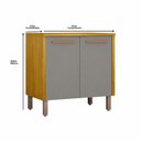 Ver imagem 3 de Balcão para Cooktop 2 Portas MDF Linha Demi Espresso Móveis