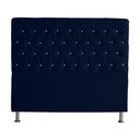 Ver imagem 1 de Cabeceira de Cama Box Queen 160cm Suede Botão Cristal Azul Marinho