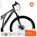 Ver imagem 3 de Bicicleta Aro 29 Quadro 19 Alumínio 21v Suspensão Freio a Disco Full Impact - KSW - Cinza/Preto