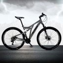 Ver imagem 2 de Bicicleta Aro 29 Quadro 19 Alumínio 21v Suspensão Freio a Disco Full Impact - KSW - Cinza/Preto
