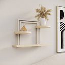 Ver imagem 1 de Nicho Industrial Bali para Organização e Decoração de Espaços Elegantes Ferro Branco Tampo Off White