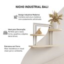 Ver imagem 3 de Nicho Industrial Bali para Organização e Decoração de Espaços Elegantes Ferro Branco Tampo Off White