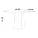Ver imagem 3 de Mesa de Jantar 4 Lugares Retangular 120cm Tampo MDF com Vidro Miraz N01 Ypê Off White - Lyam Decor