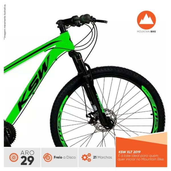 Bicicleta Aro 29 XKS Freio a Disco hidráulico 21 Marchas