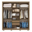 Ver imagem 2 de Cômoda Flora e Guarda Roupa Casal Residence Amêndola Off White com Pés - Demóbile