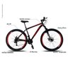 Bicicleta Aro 29 Quadro 17 Aço Suspensão Freio a Disco Mecânico 21 Marchas - Dropp - Preto/Vermelho - 6
