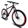 Bicicleta Aro 29 Quadro 17 Aço Suspensão Freio a Disco Mecânico 21 Marchas - Dropp - Preto/Vermelho - 1