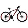 Bicicleta Aro 29 Quadro 17 Aço Suspensão Freio a Disco Mecânico 21 Marchas - Dropp - Preto/Vermelho - 5