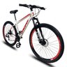Bicicleta Aro 29 Quadro 19 Aço Suspensão Freio a Disco Mecânico 21 Marchas - Dropp - Branco/Vermelho - 1