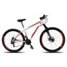 Bicicleta Aro 29 Quadro 19 Aço Suspensão Freio a Disco Mecânico 21 Marchas - Dropp - Branco/Vermelho - 5