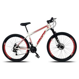Bicicleta Aro 29 Quadro 19 Aço Suspensão Freio a Disco Mecânico 21 Marchas - Dropp - Branco/Vermelho - 5 Bicicleta Aro 29 Quadro 19 Aço Suspensão Freio a Disco Mecânico 21 Marchas - Dropp - Branco/Vermelho - 5