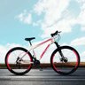 Bicicleta Aro 29 Quadro 19 Aço Suspensão Freio a Disco Mecânico 21 Marchas - Dropp - Branco/Vermelho - 2