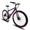Bicicleta Aro 29 Quadro 19 Aço Freio a Disco Mecânico 21 Marchas - Dropp - Preto/Rosa - 1