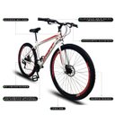 Ver imagem 3 de Bicicleta Aro 29 Quadro 19 Aço Freio a Disco Mecânico 21 Marchas - Dropp - Branco/Vermelho