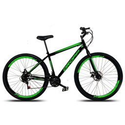 Bicicleta Aro 29 Quadro 19 Aço Freio a Disco Mecânico 21 Marchas - Dropp - Preto/Verde - 6