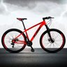Bicicleta XLT Aro 29 Quadro 15 Alumínio Suspensão Freio Disco 21 Marchas - KSW - Vermelho/Preto - 2