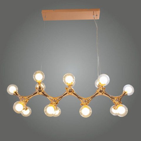 Pendente Lustre Molécula Cobre para 16 Lâmpadas 27x90cm St1298