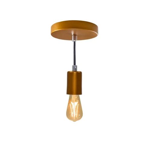 Pendente Tubo Cilindro Alumínio 10cm Cobre + Filamento Carbono ST64 220V St458