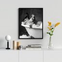 Ver imagem 2 de Quadro Banheiro Galinha Tomando Banho 33x24cm - com Vidro:moldura Preta