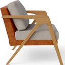 Ver imagem 7 de Kit 02 Poltronas Decorativas Para Sala Estar Pietra L02 Couríssimo Camel Linho Bege - Lyam Decor