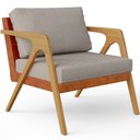 Ver imagem 3 de Kit 02 Poltronas Decorativas Para Sala Estar Pietra L02 Couríssimo Camel Linho Bege - Lyam Decor