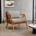 Ver imagem 2 de Kit 02 Poltronas Decorativas Para Sala Estar Pietra L02 Couríssimo Camel Linho Bege - Lyam Decor