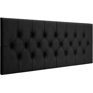 Cabeceira Painel Estofada Dubai Deluxe Casal Preto 1,40m - Pc Móveis
