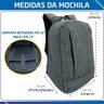 Mochila Masculina Antifurto Cabo Usb Universitária Notebook Swissland Cinza - 3