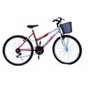 Ver imagem 1 de Bicicleta aro 26 wendy fem mtb 18m convencional cor vermelho