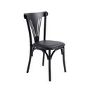 Ver imagem 3 de Cadeira Paris Decorativa Luxo Estrutura Aço Resistente para Sala de Jantar Cozinha - Preto/Preto