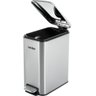 Lixeira Retangular 5 Litros Inox Cinza Vonder - 1
