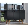 Armário Preto Espaço Sapateiro Decorativa Multiuso Nico Decore Buffet 2 portas multiuso - 3