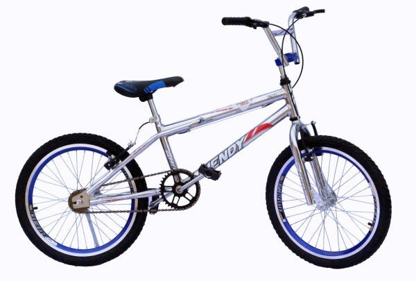 Bicicleta aro 20 wendy cross cromada com aero e selim na cor azul - 1