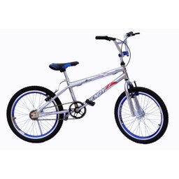 Bicicleta aro 20 wendy cross cromada com aero e selim na cor azul - 1