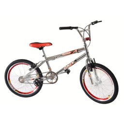 Bicicleta aro 20 onix cross cromada com aero e selim na cor vermelho - 1 Bicicleta aro 20 onix cross cromada com aero e selim na cor vermelho - 1