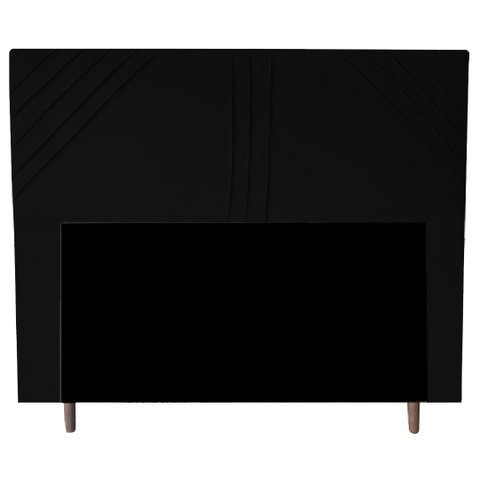 Cabeceira Cama Box Queen Lisboa 160 Cm Suede Preto MV Estofados