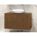 Ver imagem 1 de Gabinete Banheiro Ripado Moderno Com Cuba Top de linha