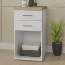 Ver imagem 2 de Gaveteiro para Escritório Home Office 2 Gavetas Orly A02 Olmo Branco - Lyam Decor
