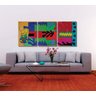 lindo quadro painel com releitura de quadros de matisse para sala pintado a mão vermelho verde azul - 5