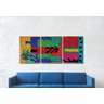 lindo quadro painel com releitura de quadros de matisse para sala pintado a mão vermelho verde azul - 6