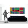 lindo quadro painel com releitura de quadros de matisse para sala pintado a mão vermelho verde azul - 3